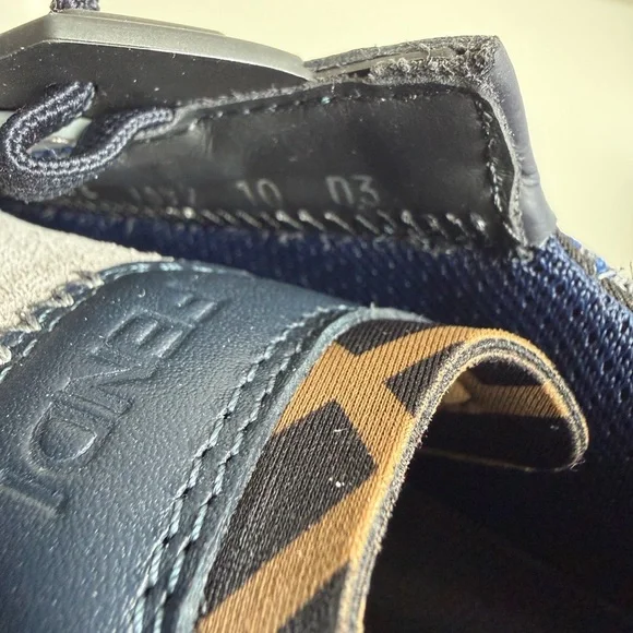 Fendi Blue & Black Runner Sneakers with Zipper Detail